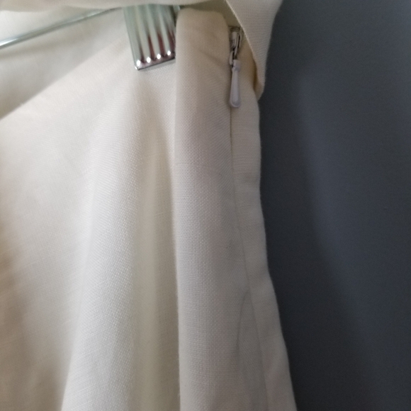 Mercer & Madison Womens White Linen Tie Waist Wide Leg Pants Size 6 Side Zipper - Picture 5 of 14